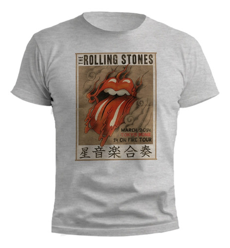 Remera Rolling Stones Diseños Posters Gris Melange