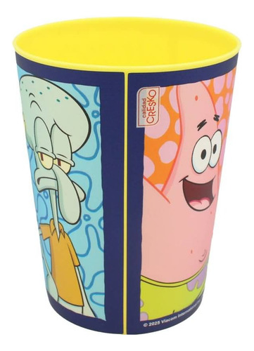 Vaso Infantil Plastico Bob Esponja 468 Ml Color Amarillo Estampa Bob Esponja