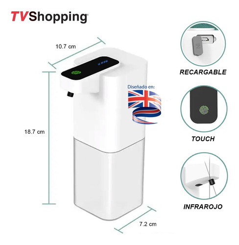 Dispensador Automatico Jabon Espuma Sensor Infrarojo