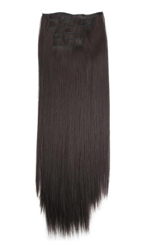 Extensiones De Cabello Liso Con Clip Fibra Sintética 6 Pzas