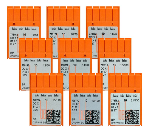 100 Agujas Beka B27 Bp Para Máquina Overlock Color Plateado