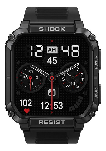 Smart Watch T3 Bluetooth Militar Com Bluetooth E Funções Esp Preto Silicone Preto Preto