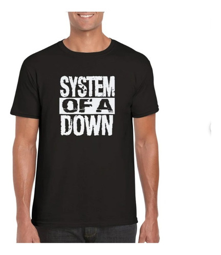 Polera Unisex Sistem Of The Down Letras Algodon Estampado