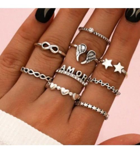 Anillos Midi Ring Tendencia Accesorios Femeninos Alas Amor