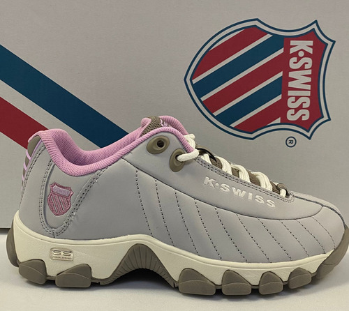 Tenis K-swiss St329 Cmf Gris Con Rosa 93426-049 Para Dama