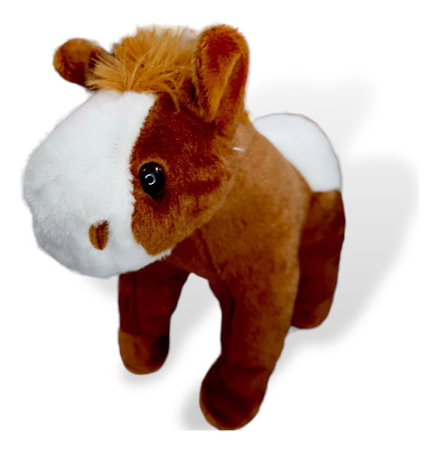 Caballo De Peluche Con Sonido Caballito Marrón Claro 20 Cm