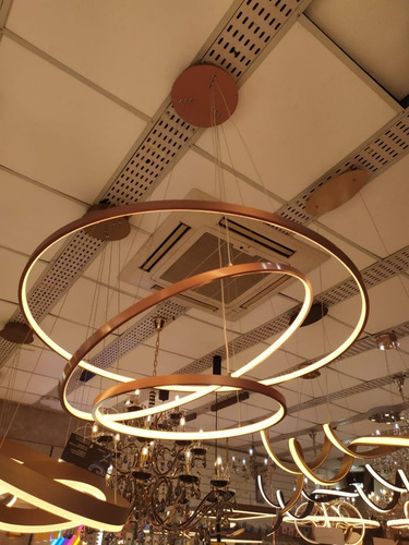 Equipe Led Mesa Jantar de 80cm cobre arco circular