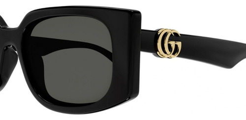 Gafas de sol negras Gucci GG1534s 001-55 con lente verde