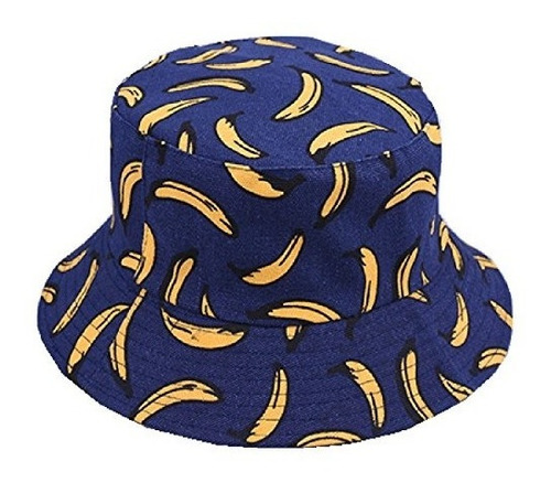 Joylife Banana Print Bucket Hat Patrón De Fruta Fisherman