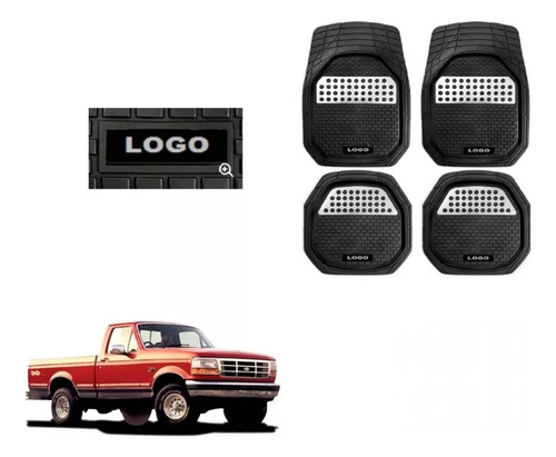 Tapetes 4pz Bandeja 3d Logo Ford F-250 1985 - 1994 1995 1996