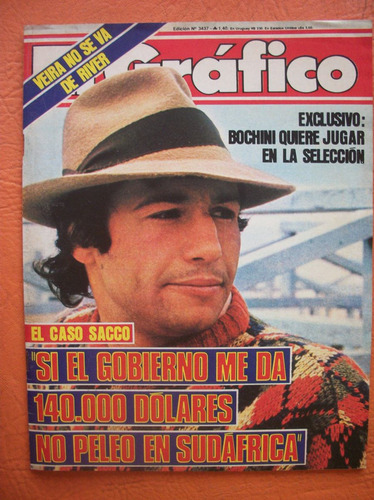 El Grafico 3437 20/8/1985 Veira No Se Va  - El Caso Sacco