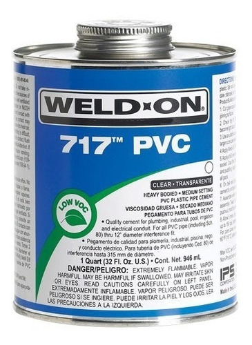 Pegamento Pvc 717 Transparente Weld On  (1 Litro)