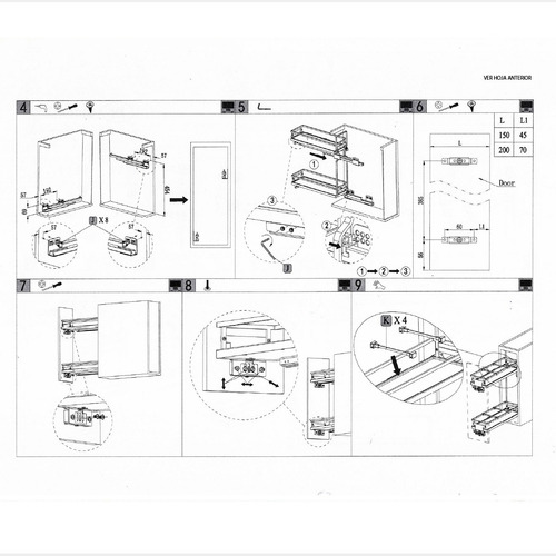 Canasto Extraible Especiero Cocina Bajo Mesada 20cm Eurohard