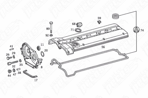 Junta Tampa Válvulas Mercedes Sl320 3.2 1993-1994 Original