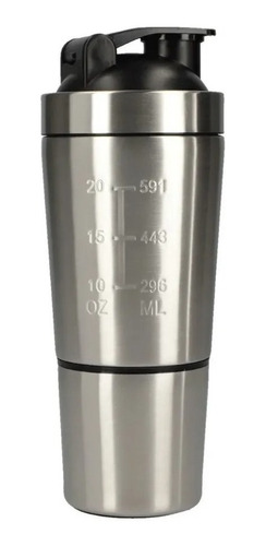 Imagen 4 de 5 de Shaker Go Plus Premium Fitness 500 Ml Plateado
