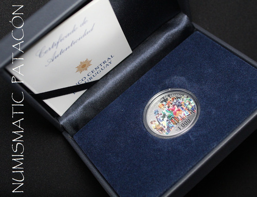 Moneda Plata Uruguay Murga Certificado Y Estuche - Proof