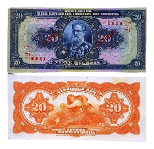 Rc0555 R119as 20 Mil Réis 1924 Specimen Rara