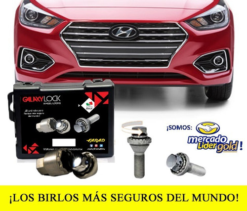 Tuercas Seguridad Galaxylock Hyundai Accent Mid T/a Garantia