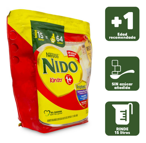 Nestlé Nido Kinder Fórmula En Polvo 1+ Sin Azucar 2.2 Kg