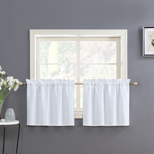 Home Queen Cortina Blanca Para Ventana De Baño, Resistente A