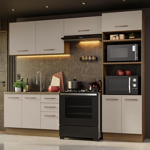 Mueble de cocina completo 270 cm Agata Rustic/Crema Madesa 08