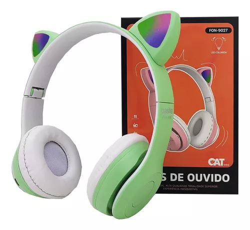 Auriculares gamer inalámbricos Fone de Ouvido Bluetooth LED Sem Fio  Headphone Wireless Orelha de Gato Cat Ear Stereo Orelhinha Gamer Tik Tok  Fone de Ouvido Bluetooth Orelha de Gatinho LED Sem Fio