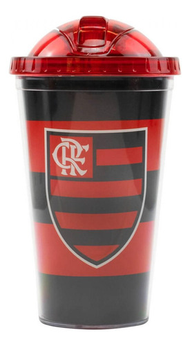 Copo De Plástico Com Canudo 450ml - Flamengo