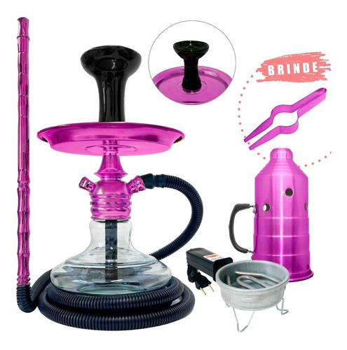 Imagem 2 de 9 de Narguile Black Hookah Mini Monster Completo Barato Fogareiro
