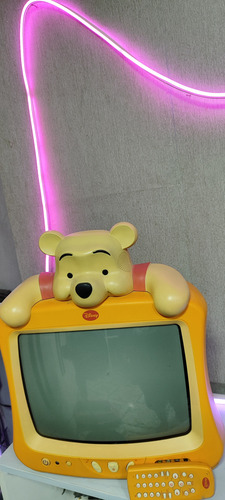 Televisão Ursinho Pooh Disney Retrô Funcionando C/ Controle (Usado)