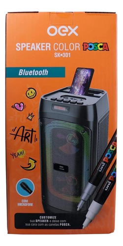 Caixa De Som Bluetooth Personalizavel Caneta Posca Oex Sk301