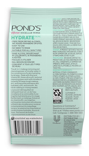 Toallitas Desmaquillantes Micelares Vitaminadas Pond's Pa...