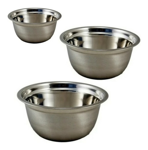 Set X3 Bowl Batidor Acero Inoxidable Ensalada Cocina Bz3