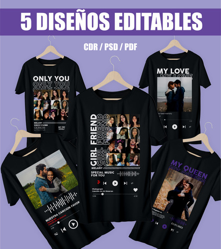5 Plantillas Editables Psd Y Cdr Collage Only You Amor