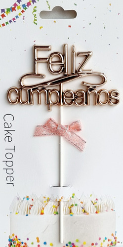 Feliz Cumpleaños Metalizado 3d Cake Topper Adorno Torta X2un