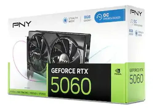 Placa De Video Nvidia Geforce Pny Rtx5060 8gb Dual Fan Oc
