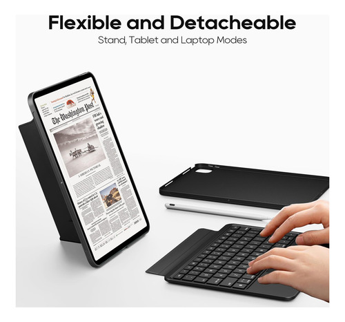Funda De Teclado Para Ipad 11ª 2025 A16 Y 10ª 2022 Rgb Color