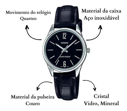 Reloj análogo en acero Casio - Negro — Electroventas