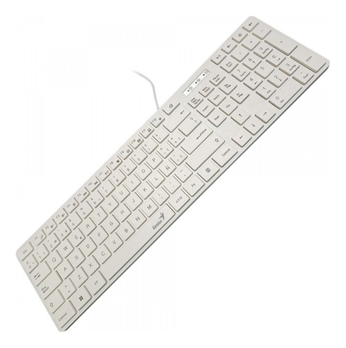 Teclado Color Blanco Genius Slimstar 126 En Español Ñ - Usb