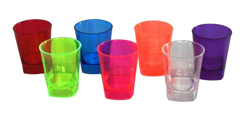 Copas Aguardienteras Vaso Acrílico Colores Licor Paqx6 Und