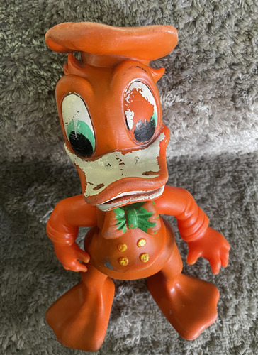 Boneco Do Pato Donald Na Cor Laranja,com Articulações Anos70 (Usado)