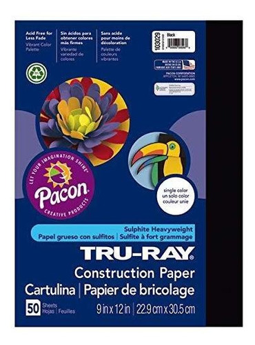 Pacon 103029 Tru-ray Papel De Construcción, 76 Lbs, 9 X 12, 