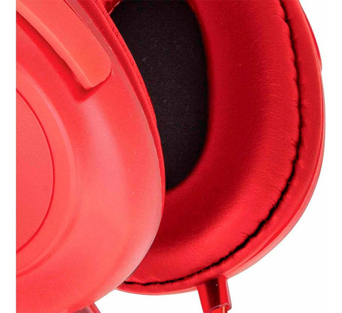 Audífonos Diadema Mitzu Con Aislante Ergonómicos Mh-5029 Color Rojo