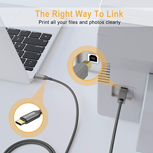 Cable De Impresora Usb C De 15 Pies, Cable Akoada Usb B A Us