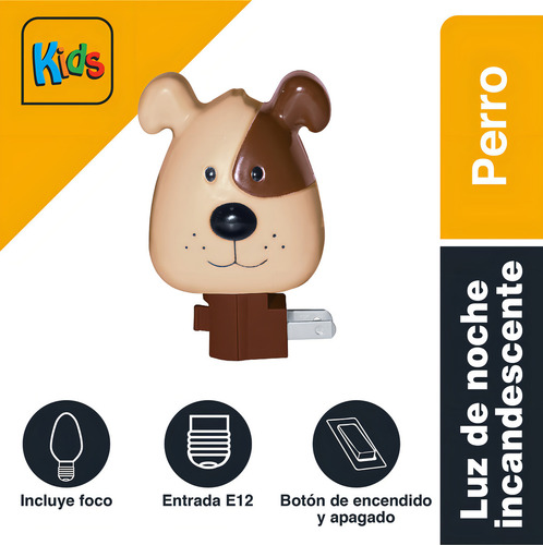 Lampara Luz De Noche Incandescente Perro 2119 Sanelec