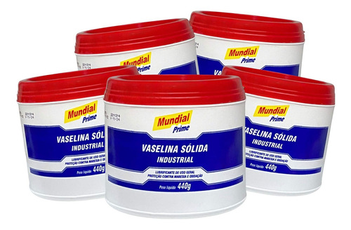 Kit 5 Vaselina Sólida Industrial Lubrifica Protege Conserva