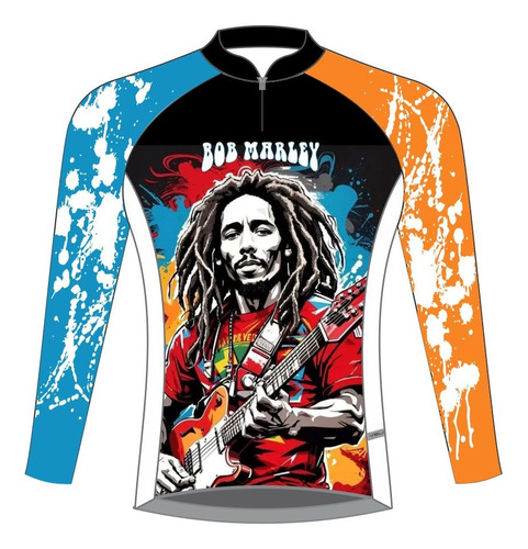 Camisa Ciclismo Velotop Bob Marley Manga Longa