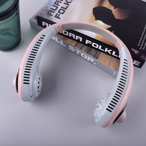 Ventilador De Cuello Portatil Usb Recargable 3 Velocidades Rosa