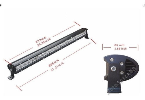 Barra De Led 120w Alta Potencia 12-24v Con Ancl,24 Led 5 W