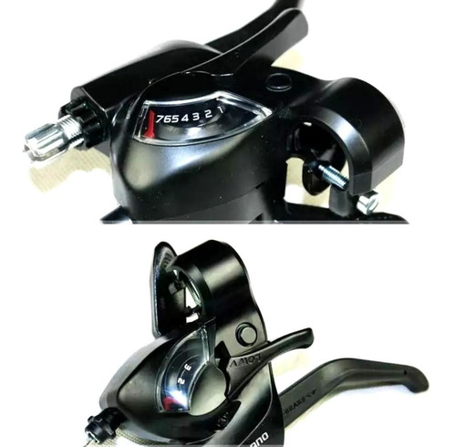 Imagen 4 de 7 de Par De Shifters Integrados Shimano Ez Fire Ef41 - 3x7 Vel.