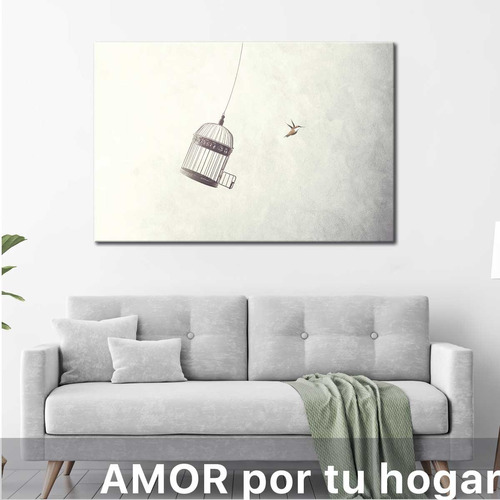 Cuadro Canvas Minimalista Lectura Aves Elegante 90x60